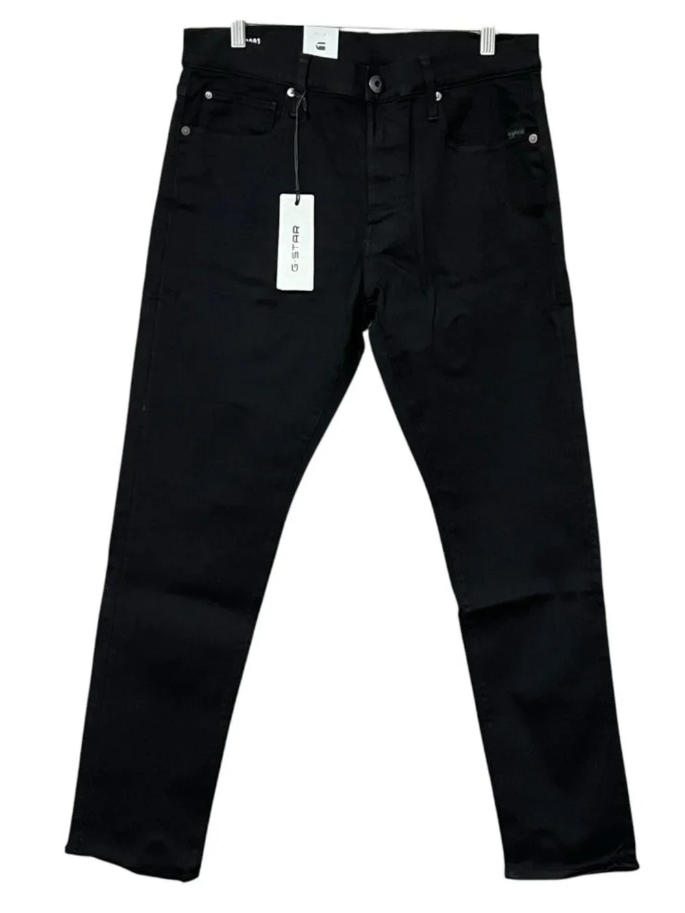 G-Star RAW 3301 Slim Jeans 32x30 NWT Black Stretch Denim Button Fly Streetwear